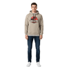 Sweat à capuche Jurassic Park porté par un homme, coupe droite et look moderne. Parfait pour un style urbain et décontracté.