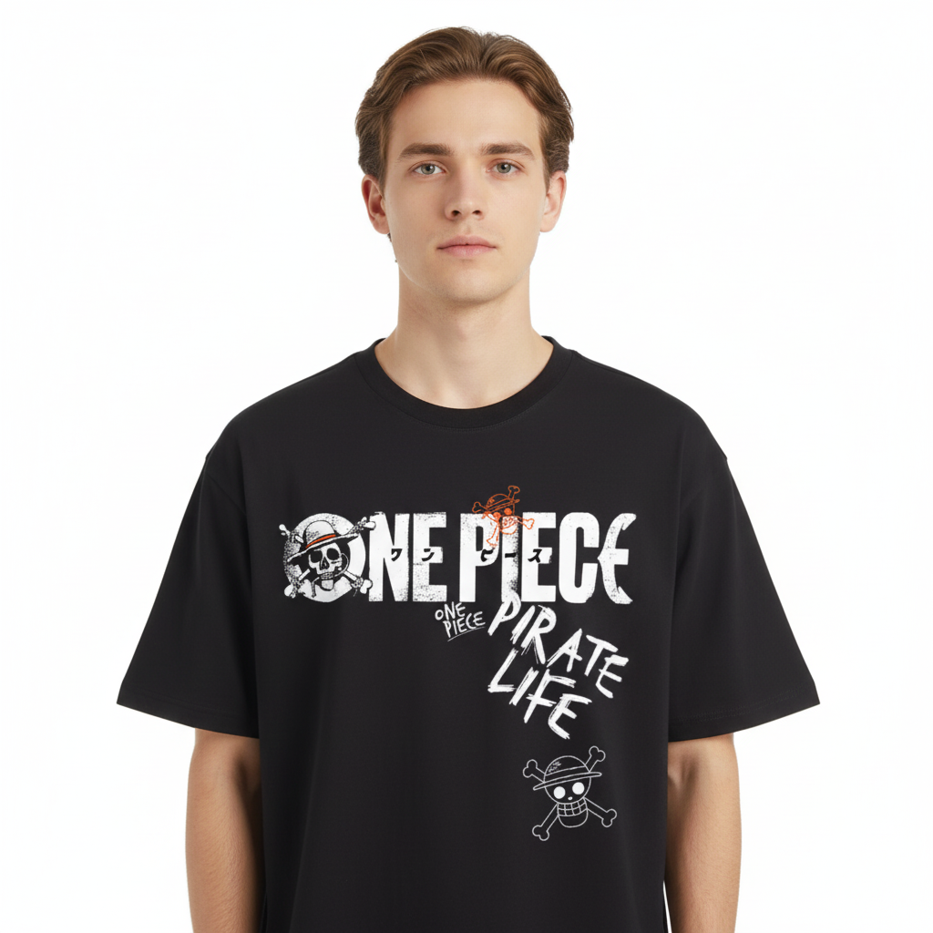 T-shirt One Piece Officiel – Design Pirate Life Logo