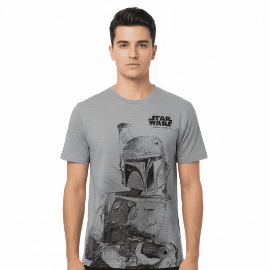 T-shirt Star Wars Officiel – Boba Fett Bounty Hunter Gris