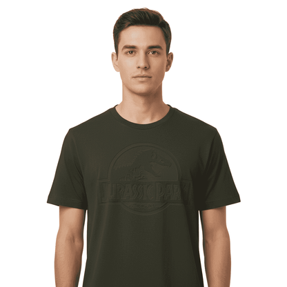 T-shirt Officiel Jurassic Park Logo 3D Vert Kaki