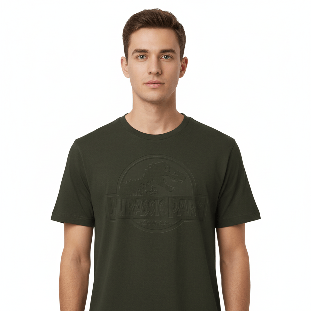 T-shirt Jurassic Park à Logo Officiel 3D Vert Kaki