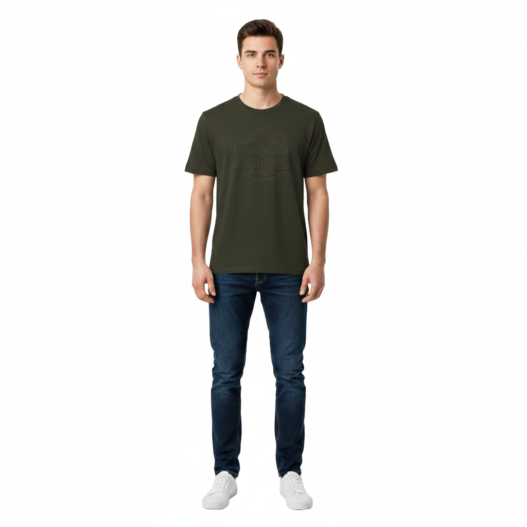 T-shirt Jurassic Park à Logo Officiel 3D Vert Kaki