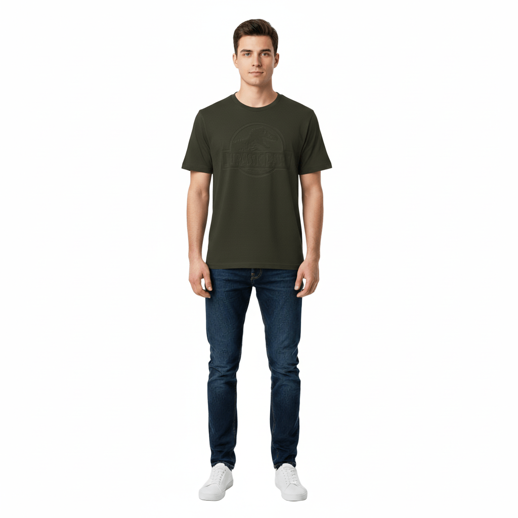 T-shirt Jurassic Park à Logo Officiel 3D Vert Kaki