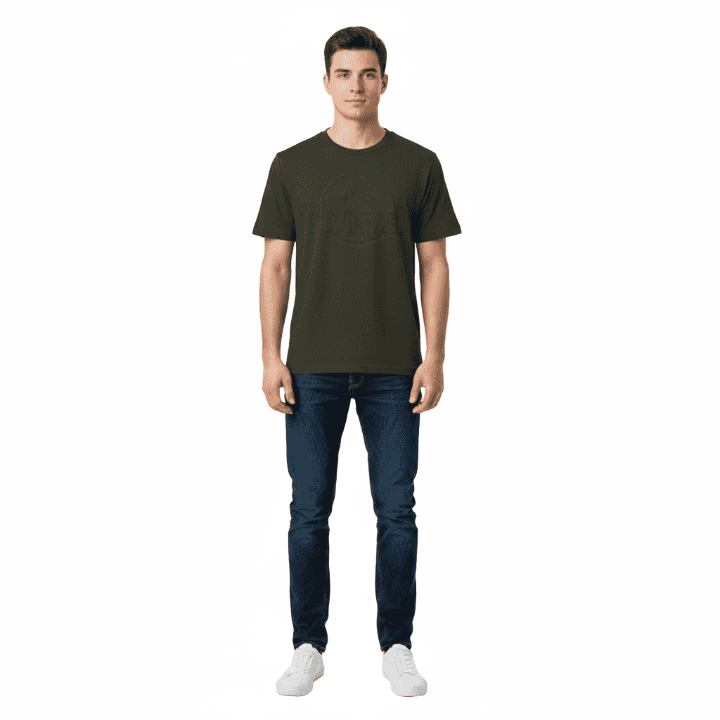 T-shirt Officiel Jurassic Park Logo 3D Vert Kaki