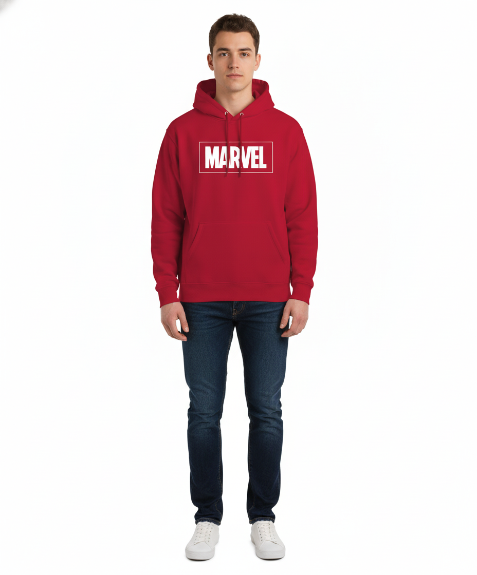 Hoodie Rouge Marvel Officiel avec Logo