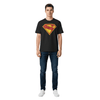 T-shirt Superman Officiel – Logo Flock Rouge & Jaune