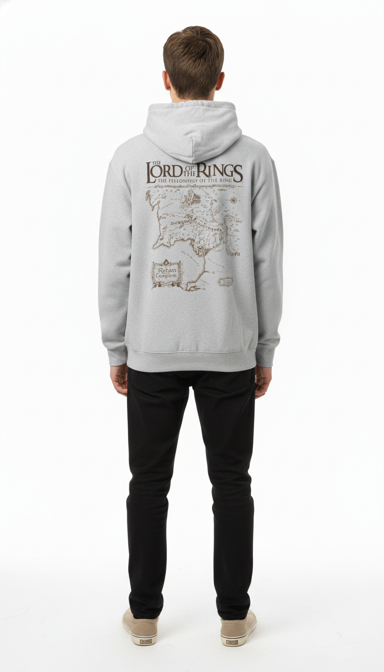 Hoodie avec Carte de la Terre du Milieu