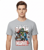 T-shirt gris Marvel Doctor Doom avec portrait graphique de super-héros