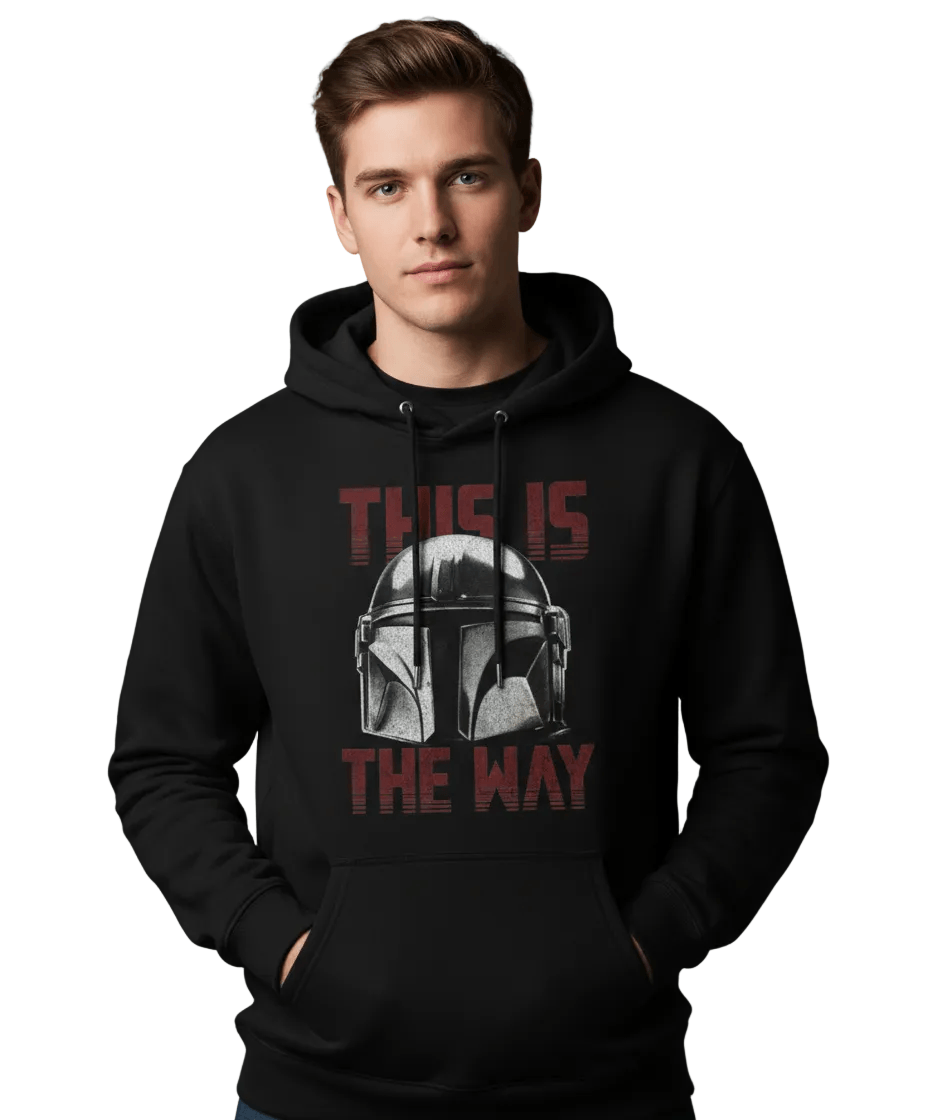 Sweat à capuche Mandalorian Star Wars avec casque et texte 'This Is The Way' pour homme