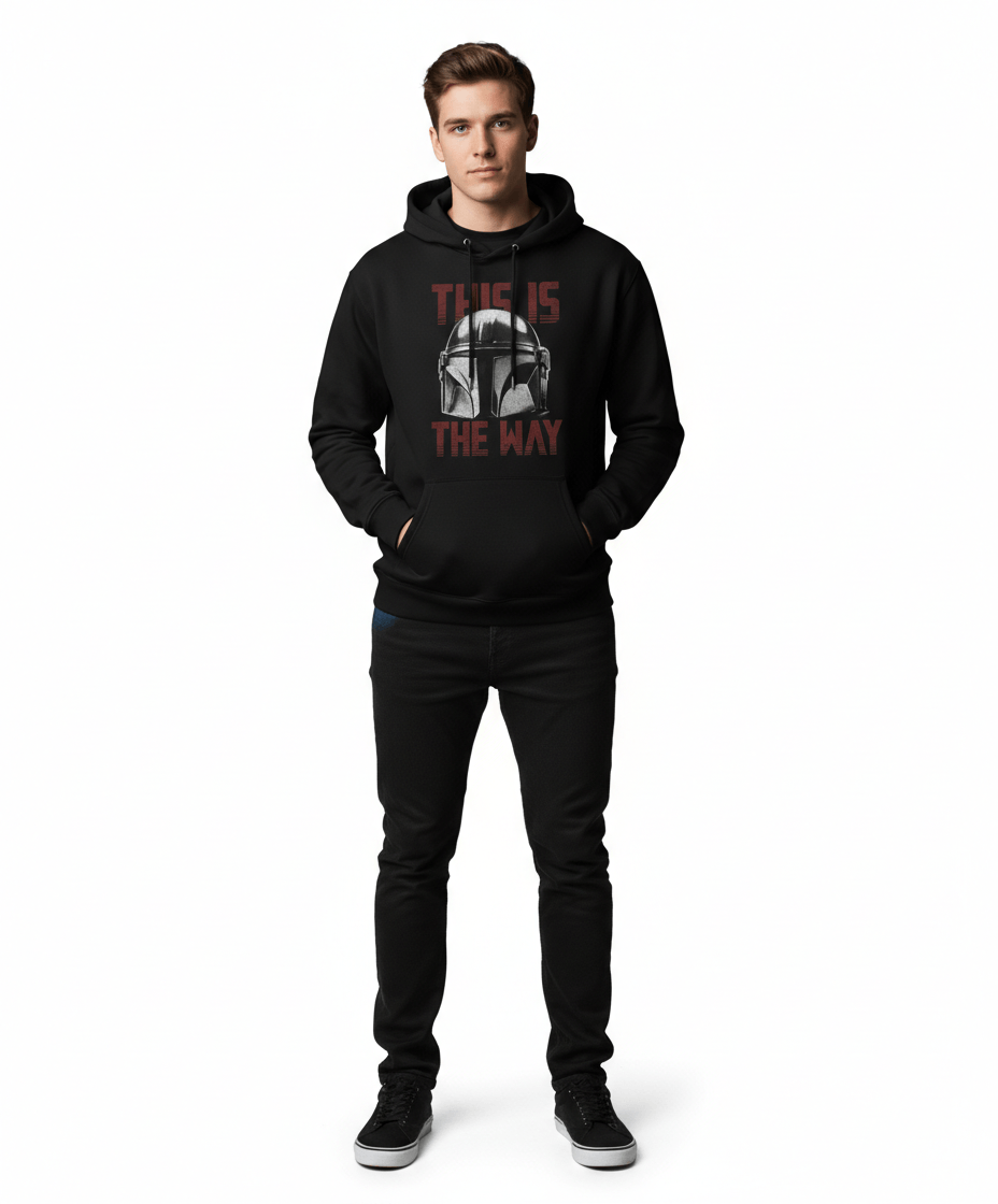 Sweat à capuche Mandalorian Star Wars avec casque et texte 'This Is The Way' pour homme