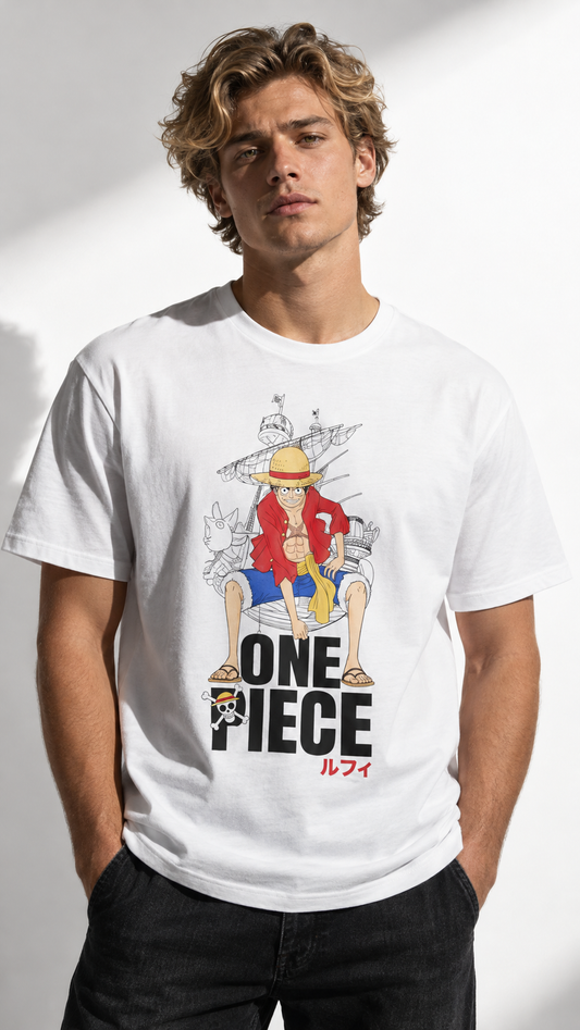 T-Shirt One Piece Luffy Oversize Couleur Classique