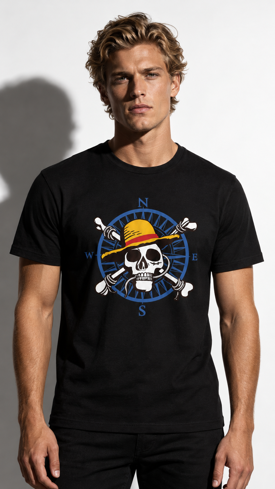 T-shirt One Piece Luffy Skull Minimaliste