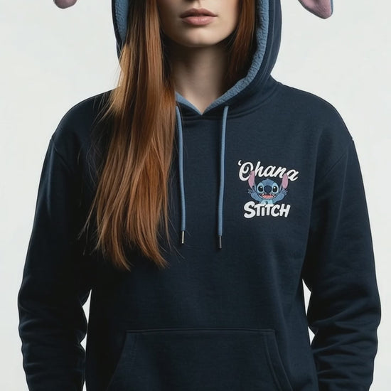Disney Sweat Sherpa Femme Disney Stitch — Ohana, Bleu Marine - Sweat-shirt | Professional Product Photo 3