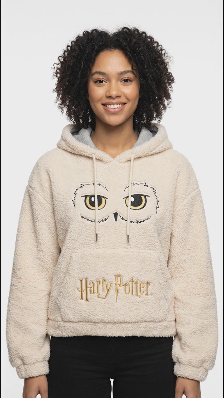 Harry Potter Sweat Sherpa Femme Harry Potter — Hedwige, Blanc Cassé - Sweat-shirt | Professional Product Photo 2