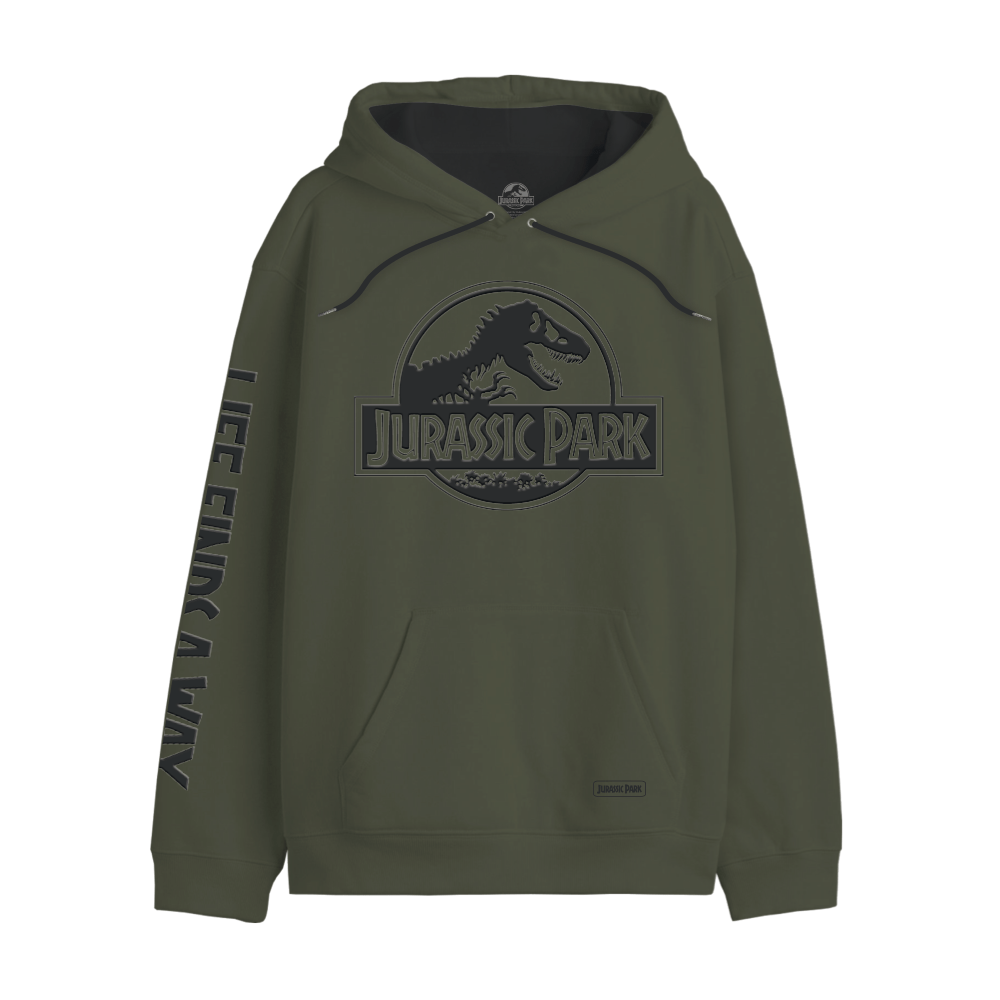 Sweat à Capuche Jurassic Park Kaki – Logo T - Rex Officiel - Legend Stuff - Jurassic Park - Sweat-shirt