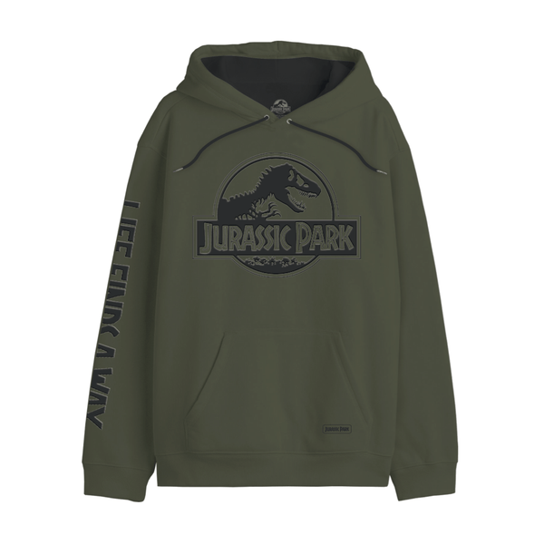Sweat à Capuche Jurassic Park Kaki – Logo T-Rex Officiel Jurassic Park Sweat-shirt