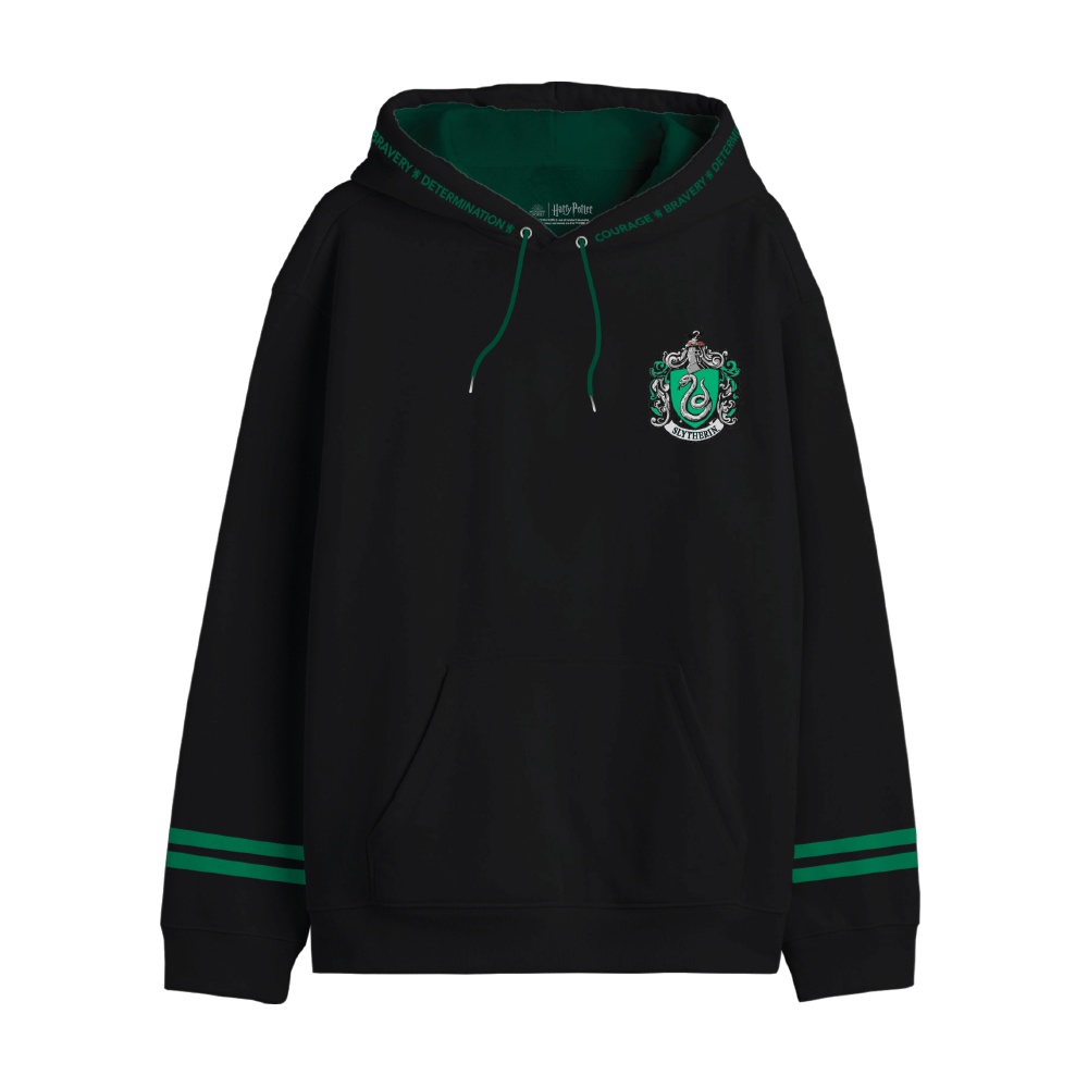 Sweat Harry Potter Serpentard Crest Noir et Vert Harry Potter Sweat-shirt
