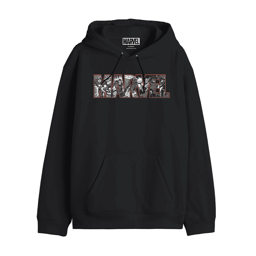Sweat à Capuche Noir Officiel Super-Héros Marvel