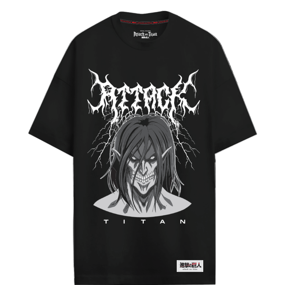 T-shirt Attack on Titan Officiel – Eren Titan Noir