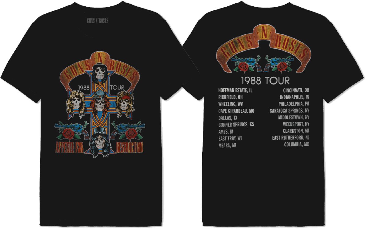 T-shirt Guns N' Roses - 1988 TOUR - Legend Icon T-shirt Universal Music