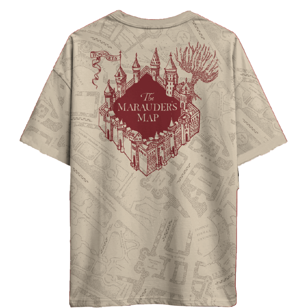 T-shirt Harry Potter Officiel – Carte du Maraudeur All Over
