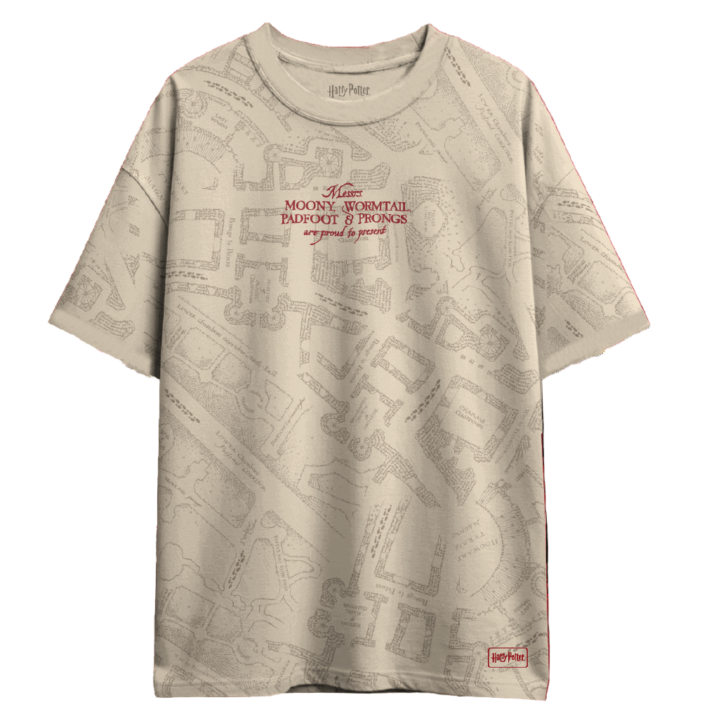 T-shirt Harry Potter Officiel – Carte du Maraudeur All Over