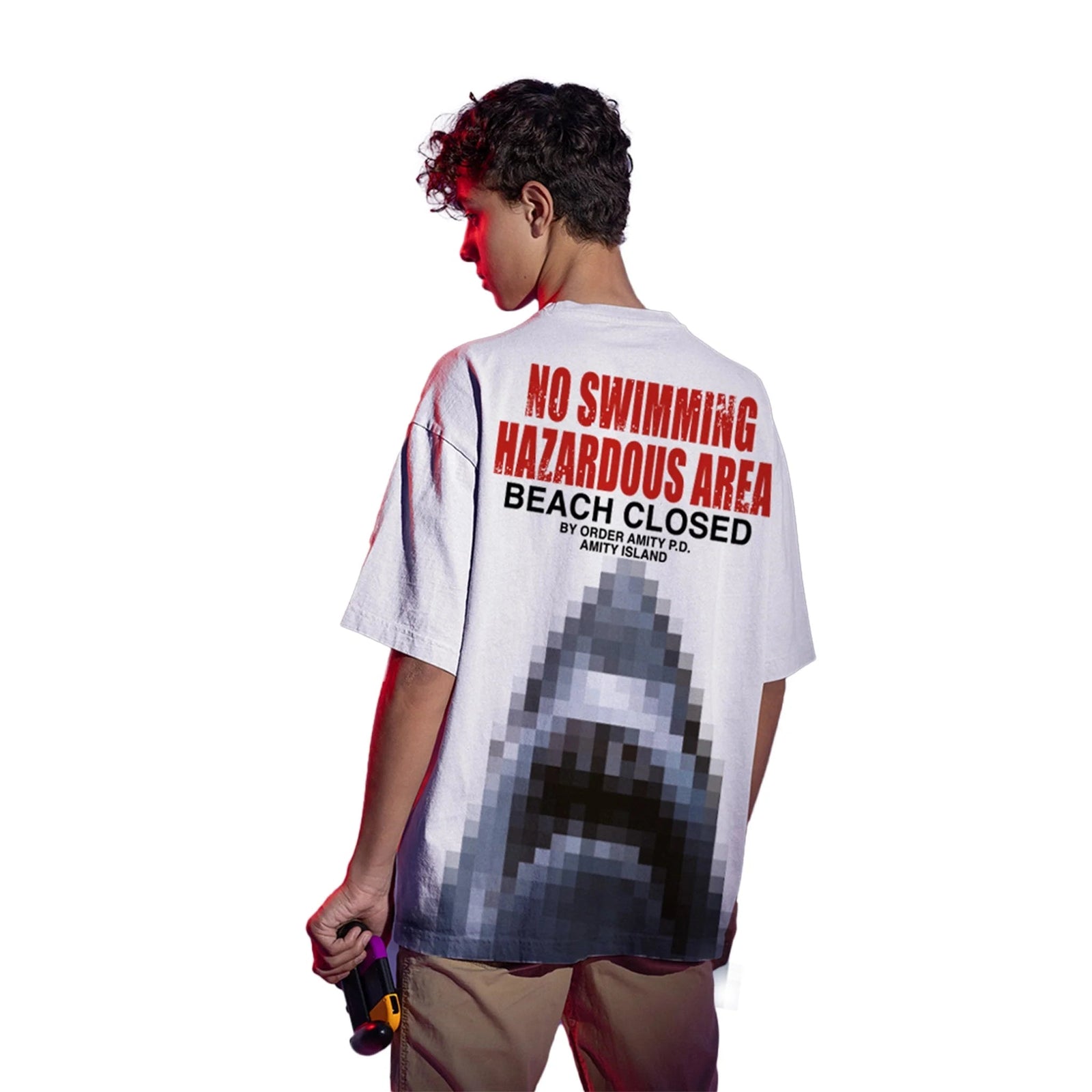 T-shirt Les Dents de la Mer - NO SWIMMING HAZARDOUS AREA
