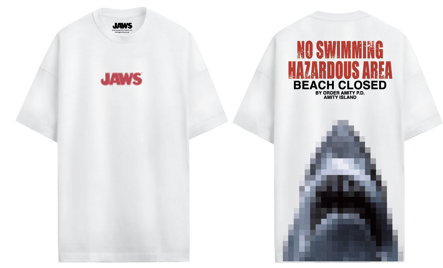T-shirt Les Dents de la Mer - NO SWIMMING HAZARDOUS AREA