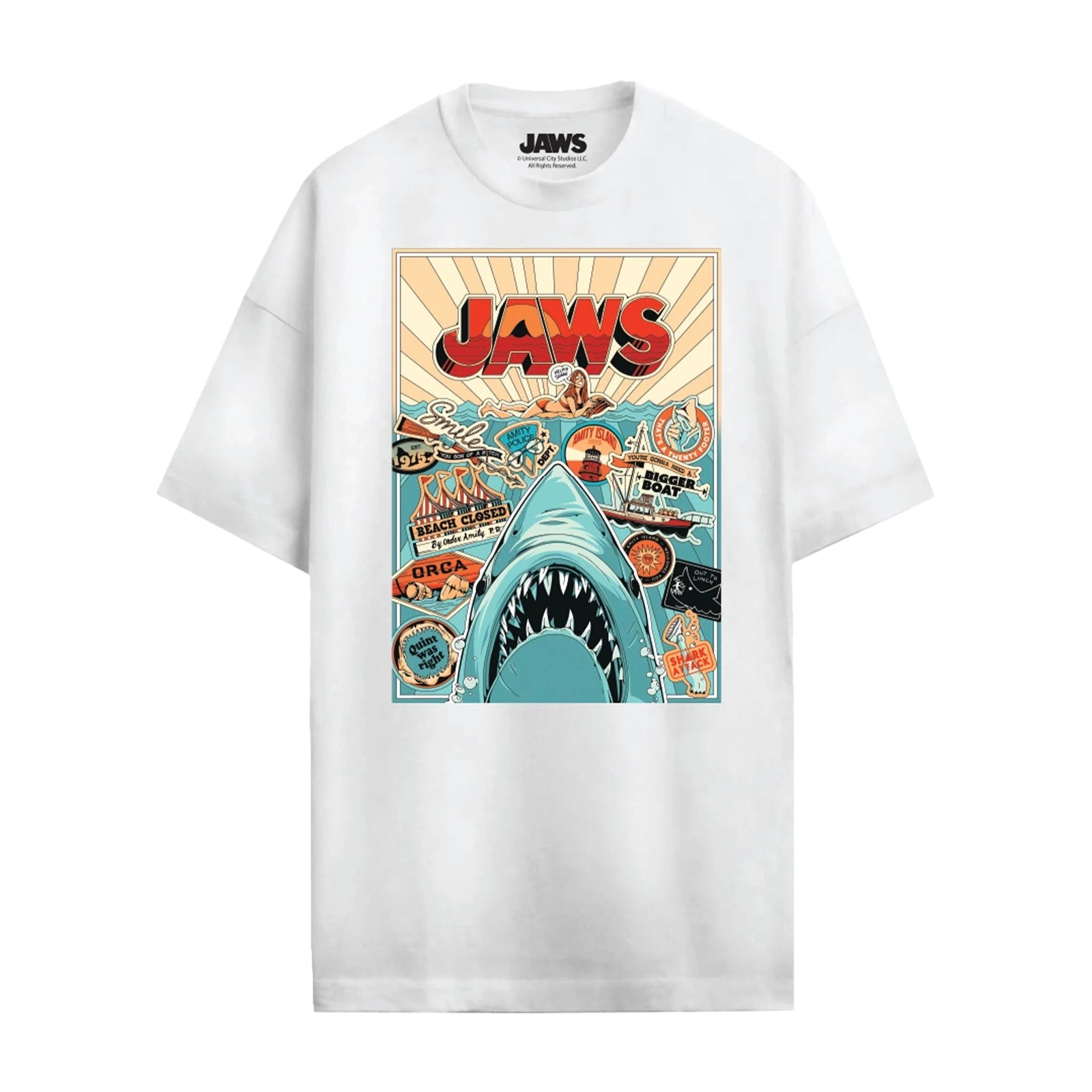 T-shirt Les Dents de la Mer - Vintage Jaws Poster