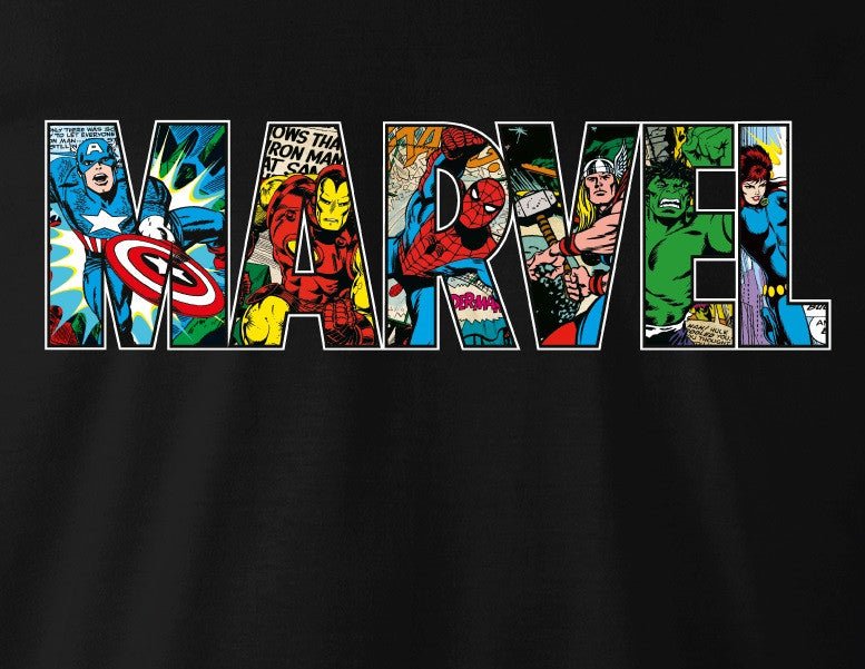 Marvel logo t shirts discount
