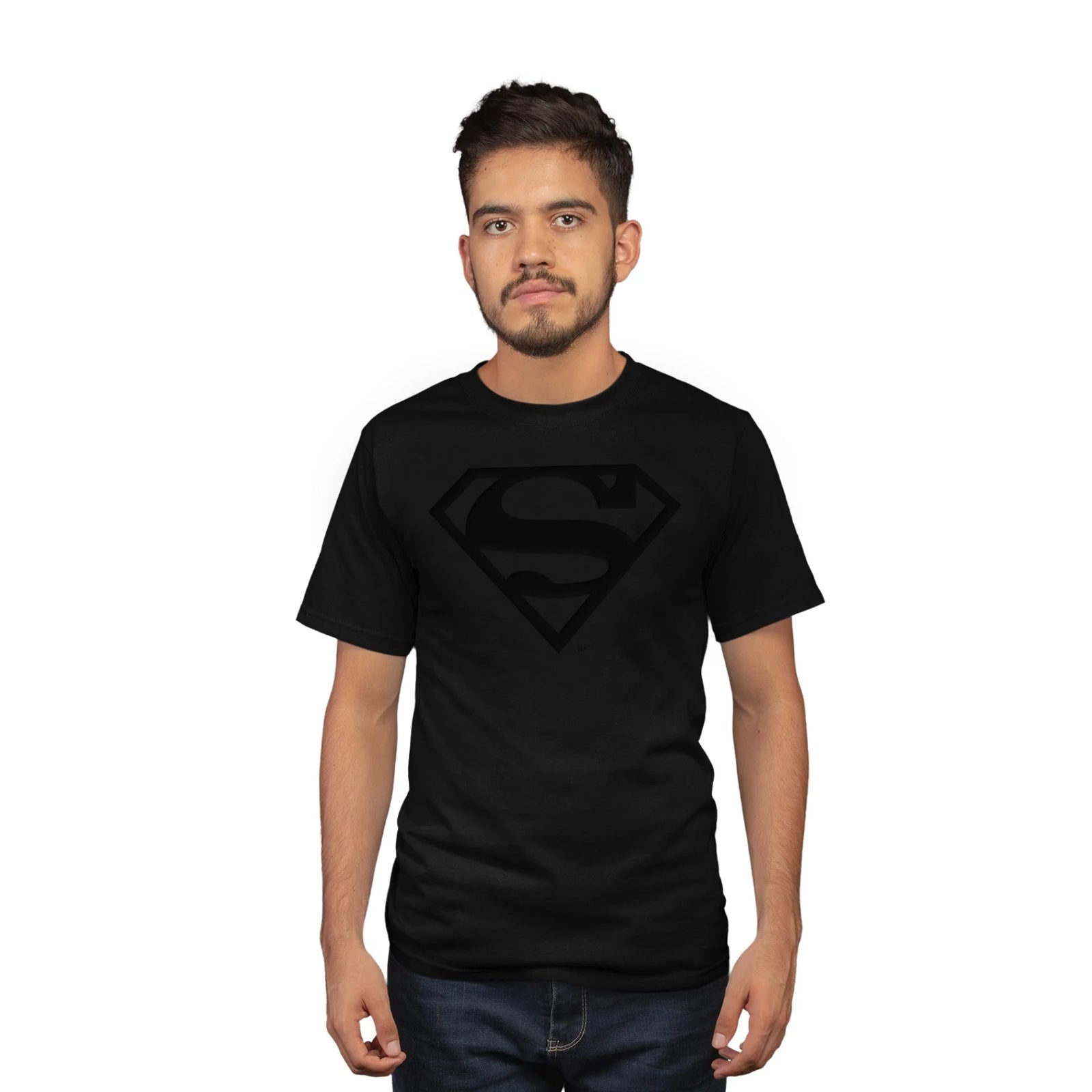 T-shirt Puff Logo Superman Full Black - DC Comics official - Legend Stuff - DC Comics - T-shirt
