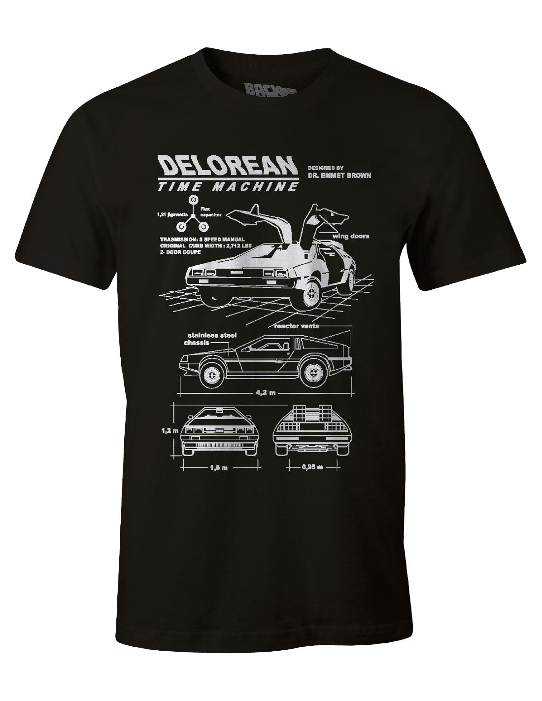 T-shirt Retour vers le futur - Delorean Blueprint