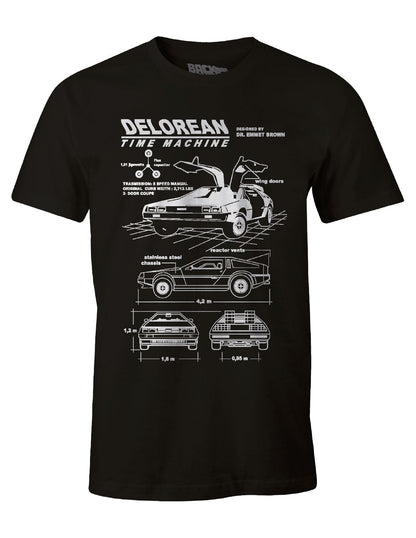 T-shirt Retour vers le futur - Delorean Blueprint