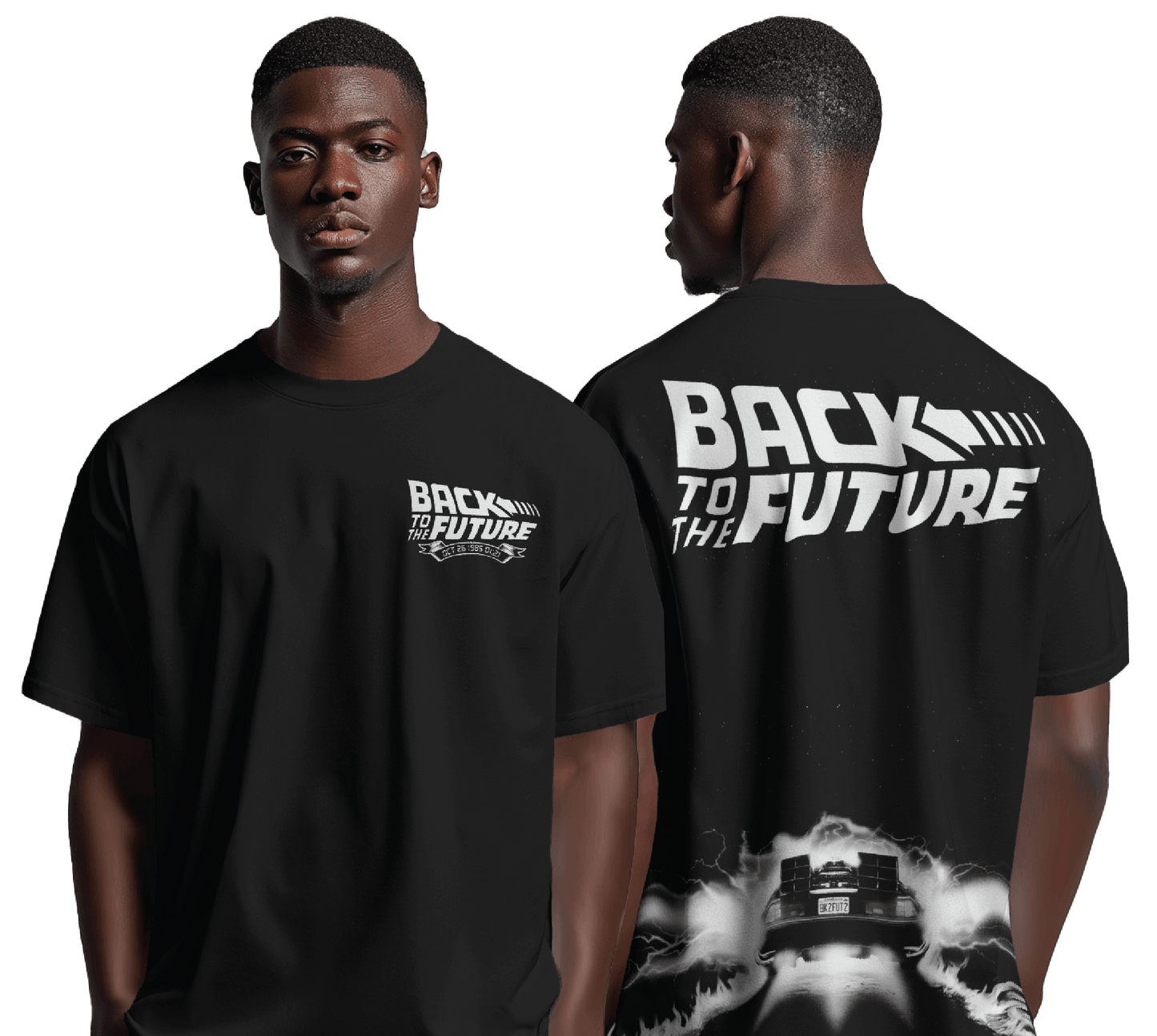 T-shirt Retour vers le Futur Officiel – Logo & DeLorean Recto Verso - Legend Stuff - Retour vers le futur - T-shirt