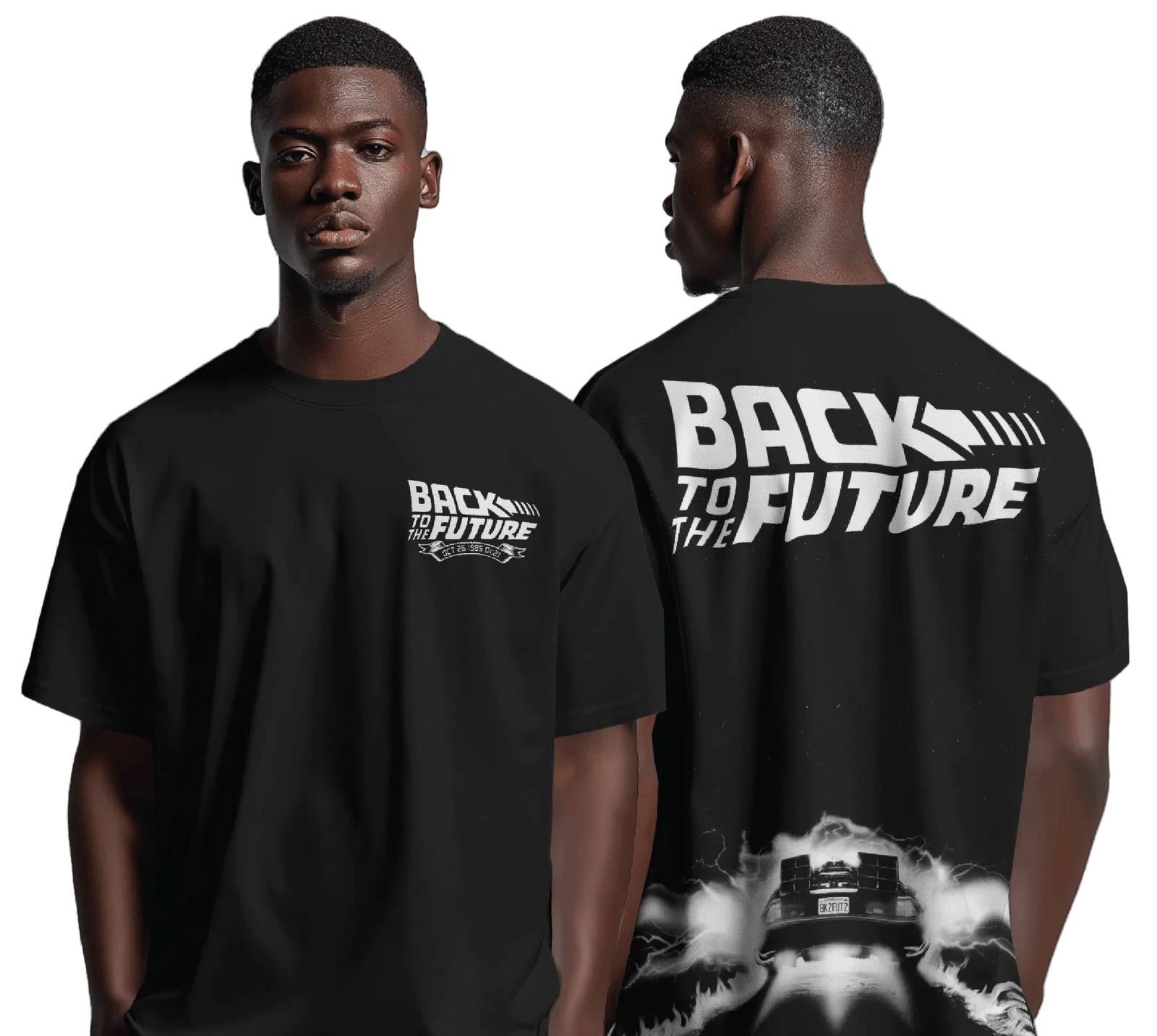 T-shirt Retour vers le Futur Officiel – Logo & DeLorean Recto Verso