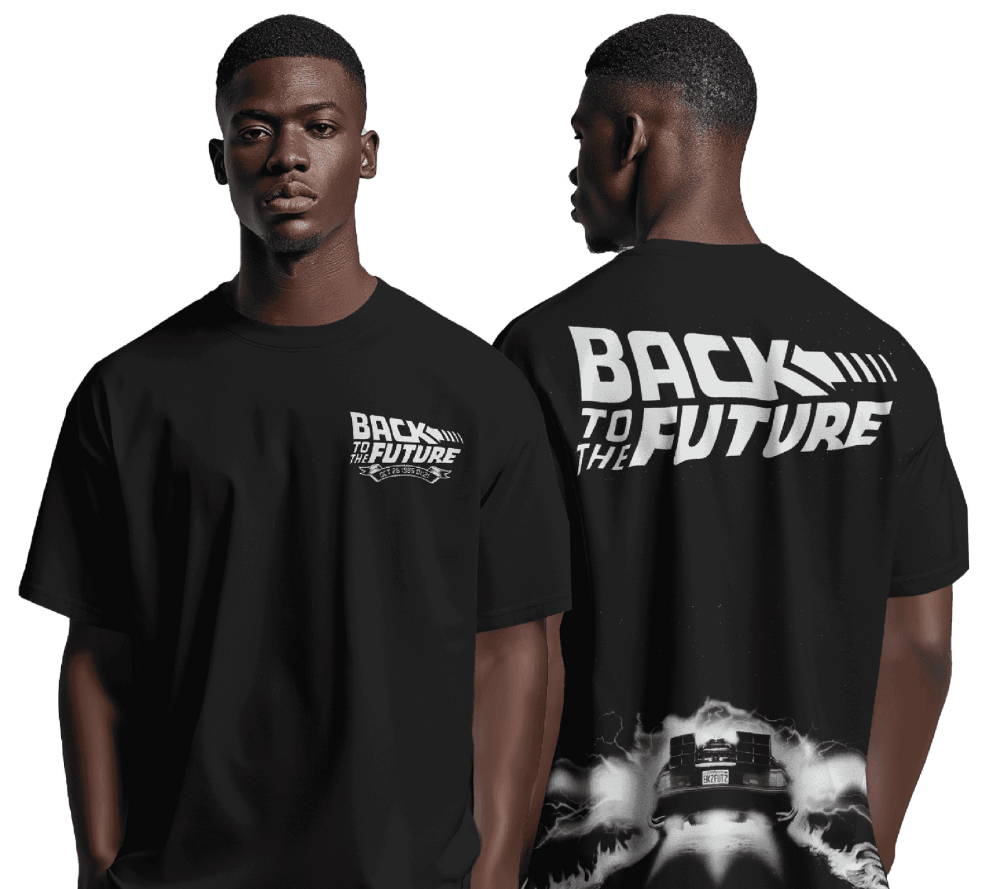 T-shirt Retour vers le Futur Officiel – Logo & DeLorean Recto Verso