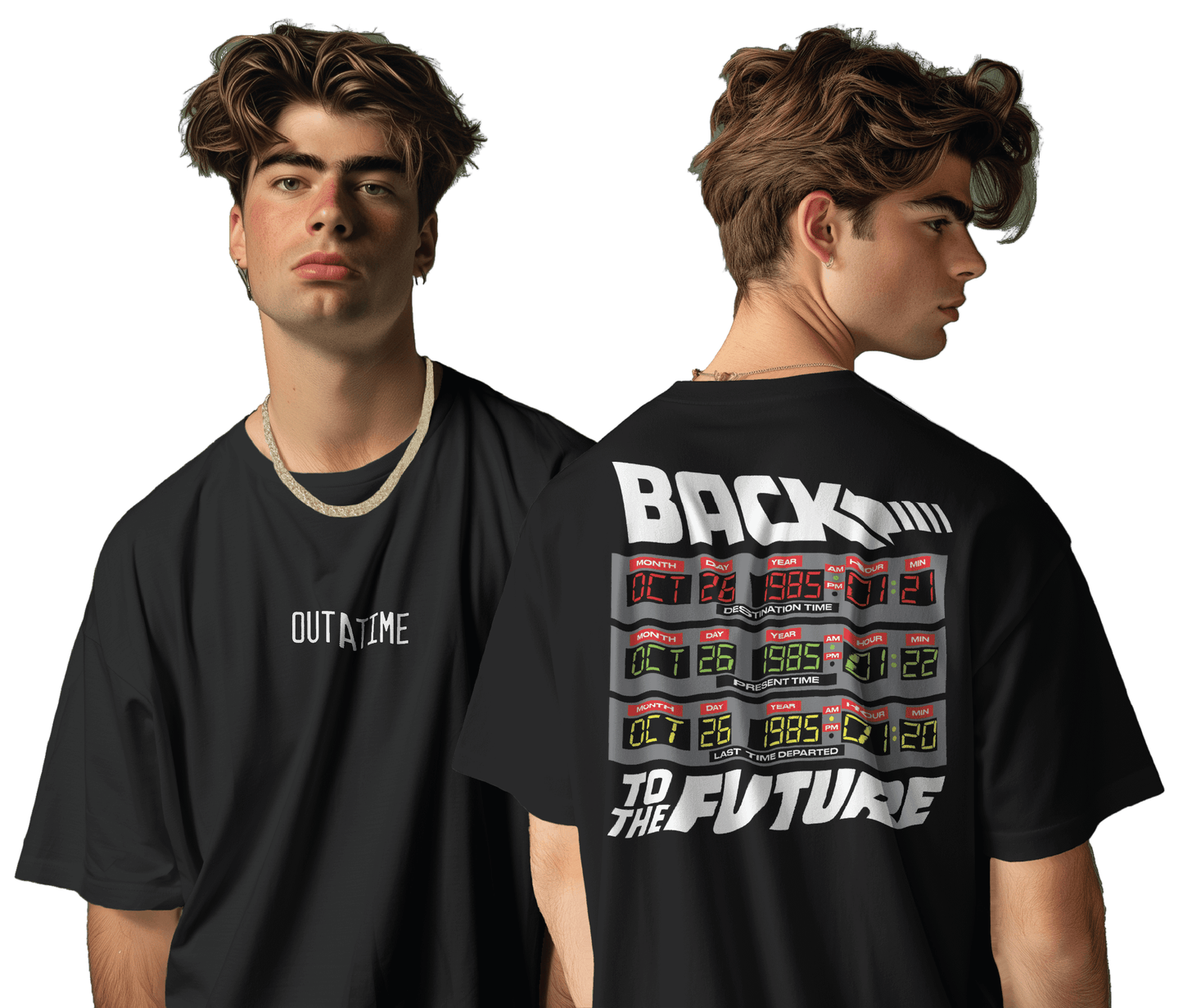 T-shirt Retour vers le Futur Officiel – OUTATIME & Dates Voyage Temporel - Legend Stuff - Retour vers le futur - T-shirt