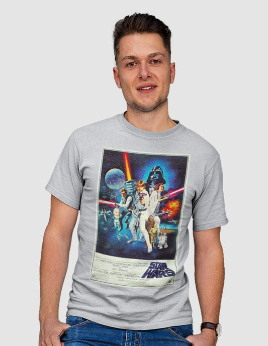 T-shirt Star Wars A New Hope Poster Gris Chinè