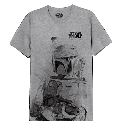 T-shirt Star Wars Officiel – Boba Fett Bounty Hunter Gris - Legend Stuff - Star Wars - T-shirt