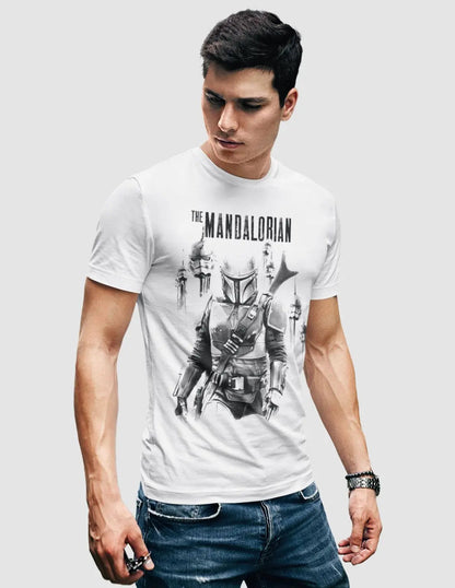 Star Wars The Mandalorian T-shirt - Mandalorian VS Stormtroopers 