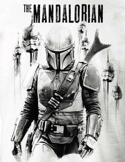 Star Wars The Mandalorian T-shirt - Mandalorian VS Stormtroopers 