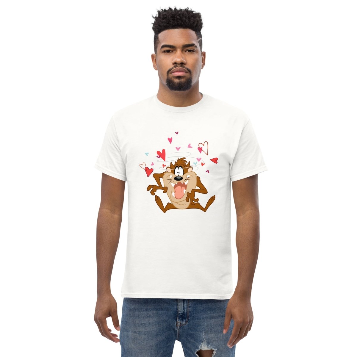 Taz with Hearts Whirlwind Love Cartoon T-shirt