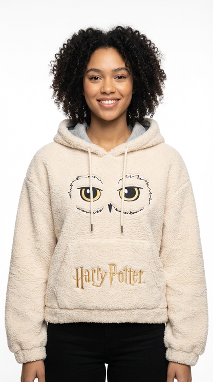 Gilet Sherpa Femme Harry Potter — Hedwige, Blanc Cassé