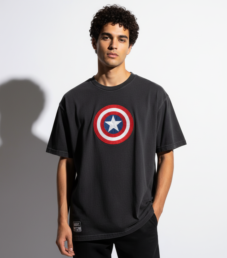 T-shirt Oversize Captain America Heritage Shield Premium
