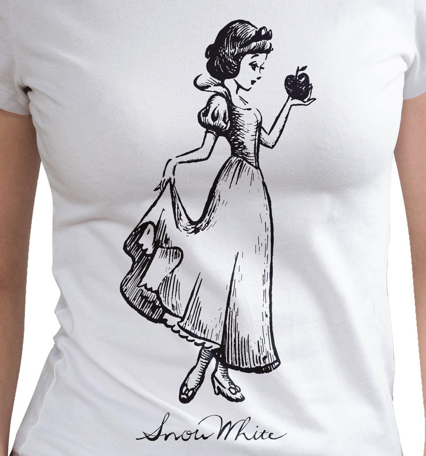 T-shirt Femme Blanche-Neige Disney Princesses - Drawing Engraving