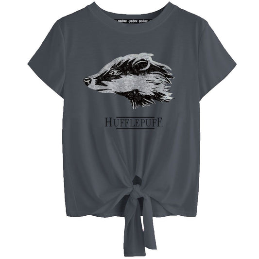T-shirt Femme Harry Potter - Hufflepuff Revers Sequin