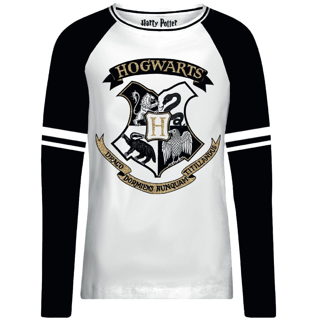T-shirt Femme Harry Potter - Hogwarts Gold Glitter