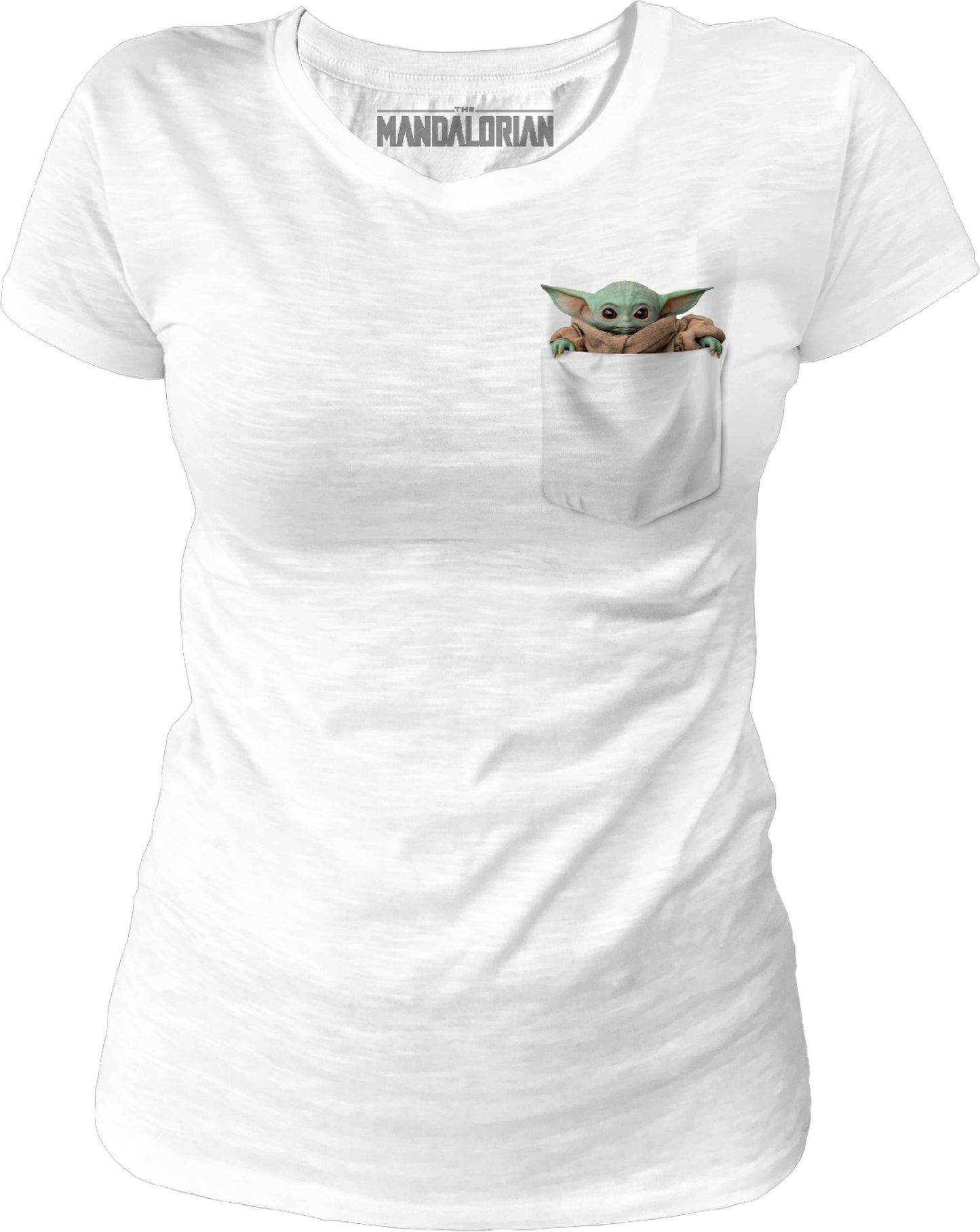 T-shirt Femme Star Wars - The Mandalorian - Baby Yoda Pocket