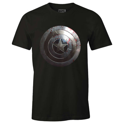 T-shirt Captain America Marvel - Captain Shield Silver