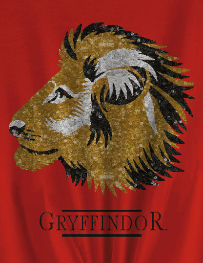 T-shirt Femme Harry Potter - Gryffindor Revers Sequin